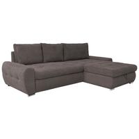 Ecksofa mit Schlaffunktion Solar Braun 277x175 cm - Chromfarben/Braun, Design, Textil (277/175cm) - Livetastic