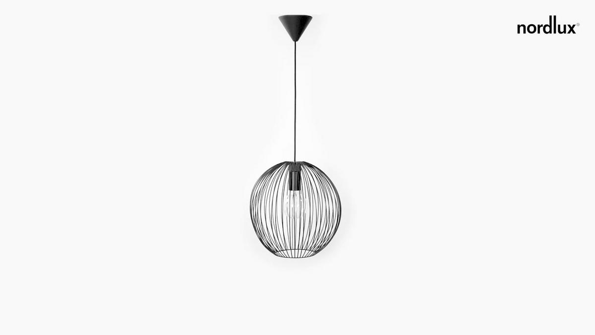Hängeleuchte Beroni Schwarz D: 35 cm - Schwarz, KONVENTIONELL, Metall (35/33cm) - Nordlux
