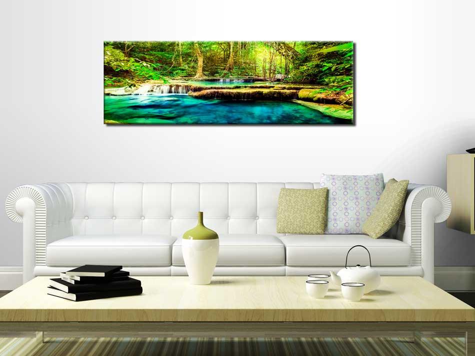 Leinwandbild Grün B: 120 Cm - Grün, Basics, Textil (120/40cm) - artgeist