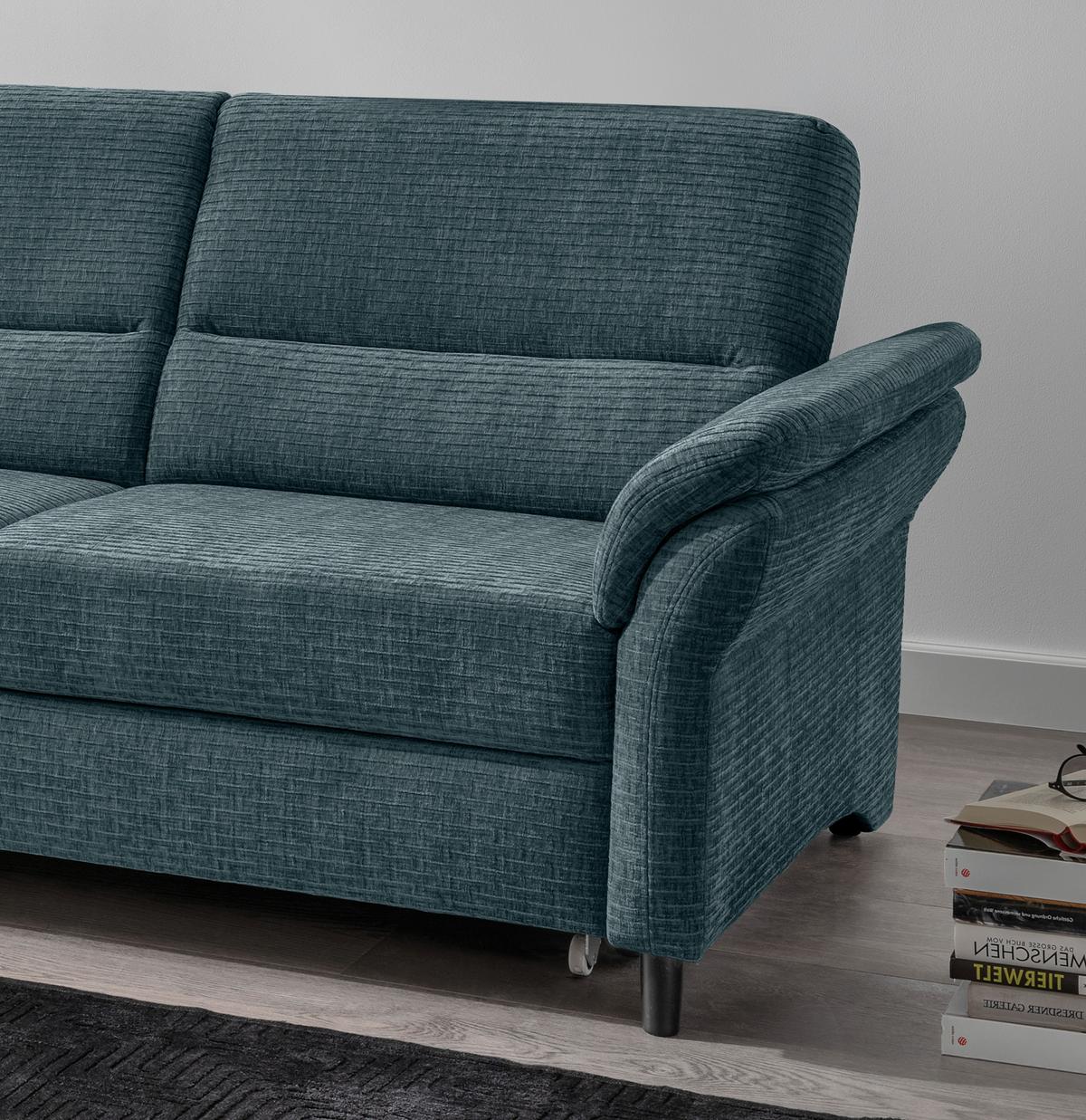 Ecksofa Cavoli, Blau S: 176x279 cm - Blau/Schwarz, MODERN, Textil (176/279cm) - Livetastic