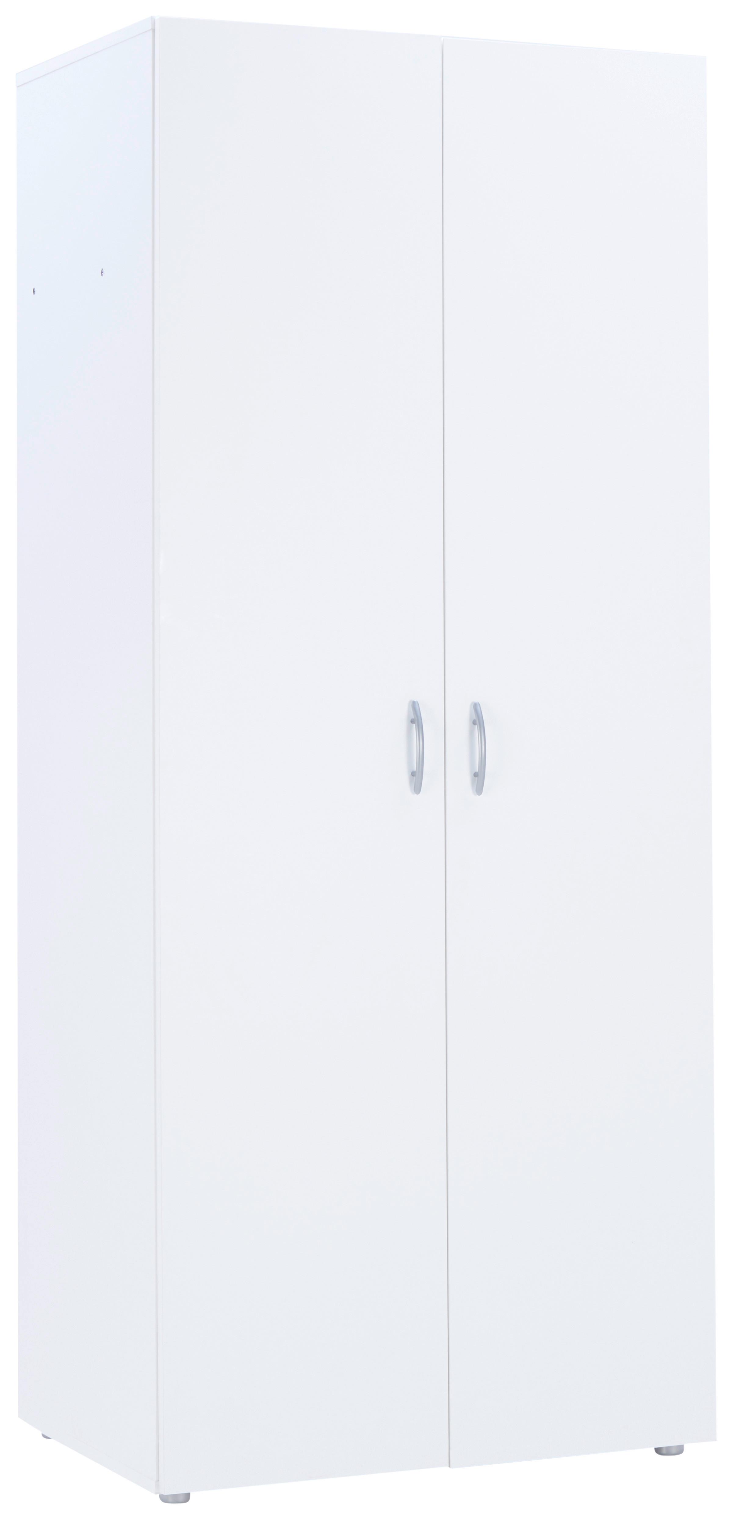 Šatní Skříň Basic 2 - bílá/šedá, Konvenční, kompozitní dřevo/plast (74/179/51,6cm)