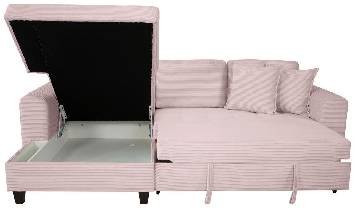 Ecksofa Moritz Rosa S: ca. 155x265 cm - Rosa, Trend, Textil (155/265cm)