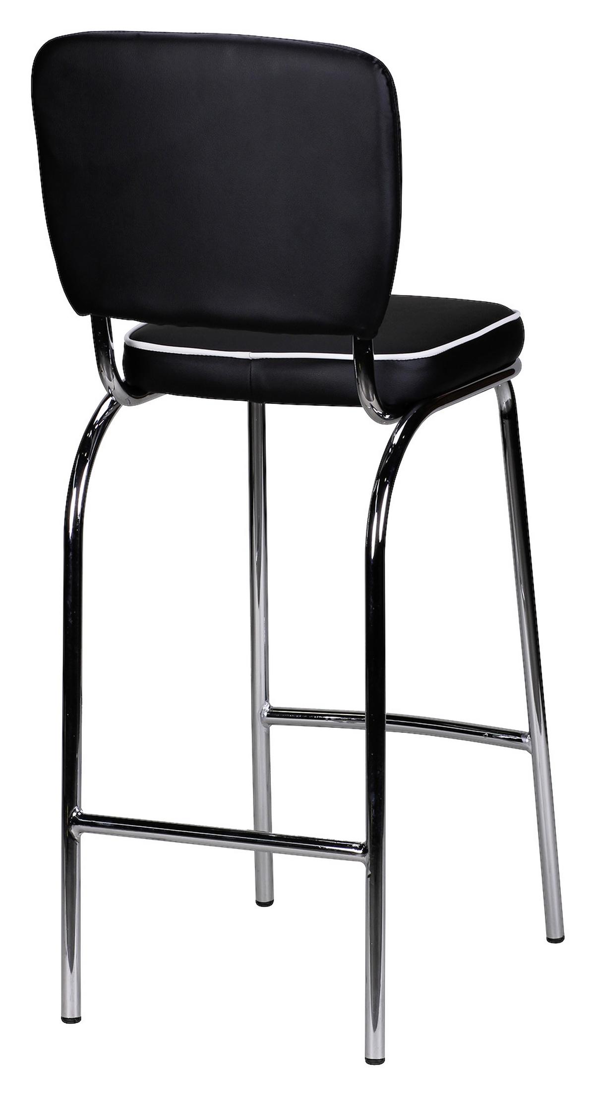 Barová židle AMERICAN DINER černobílá - bílá/černá, Moderní, kov/plast (40/110/38cm) - MID.YOU
