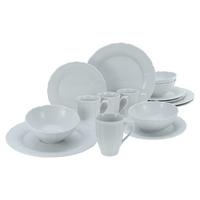Kombiservice Porzellan 4 Personen Geschirr Set Weiß - Weiß, Keramik (34,5/28/29cm) - Creatable