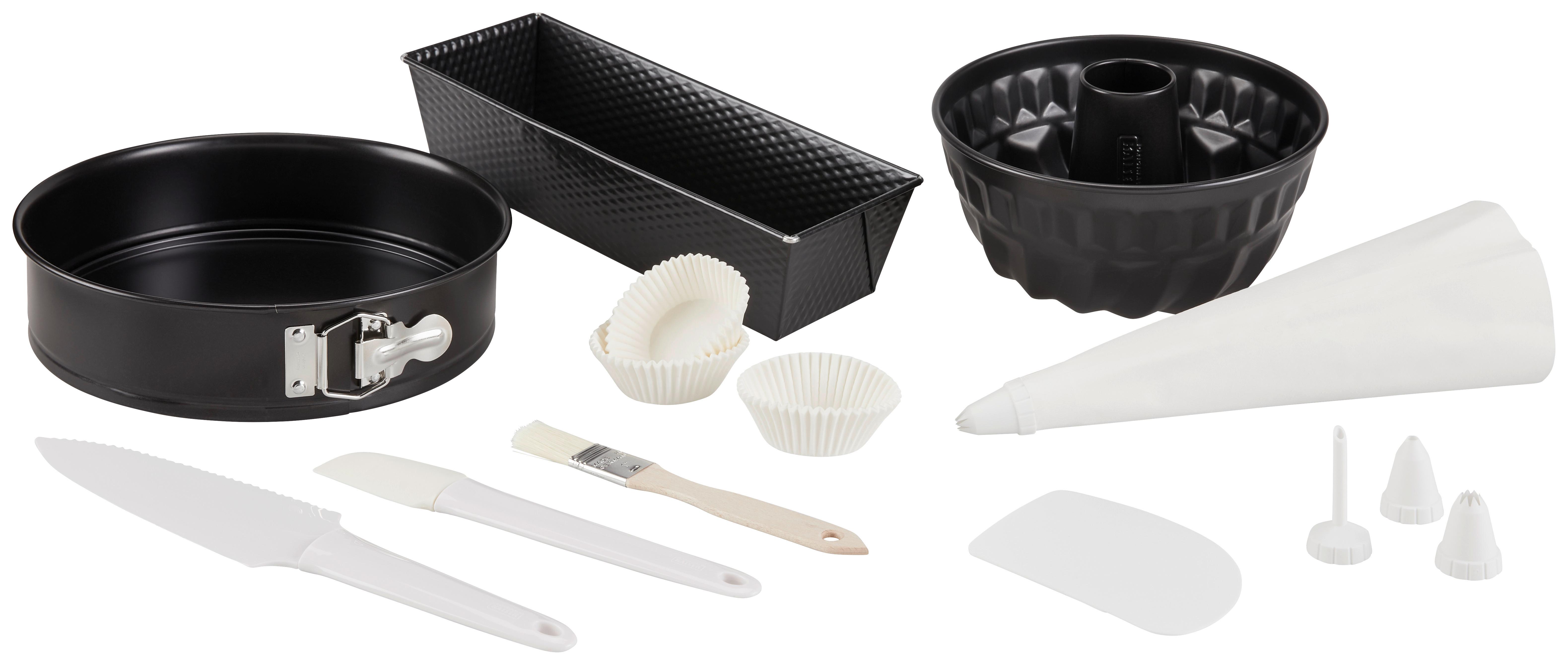 Backformenset Kaiser 10–tlg. Versch. Formen - Schwarz, Basics, Metall - Kaiser