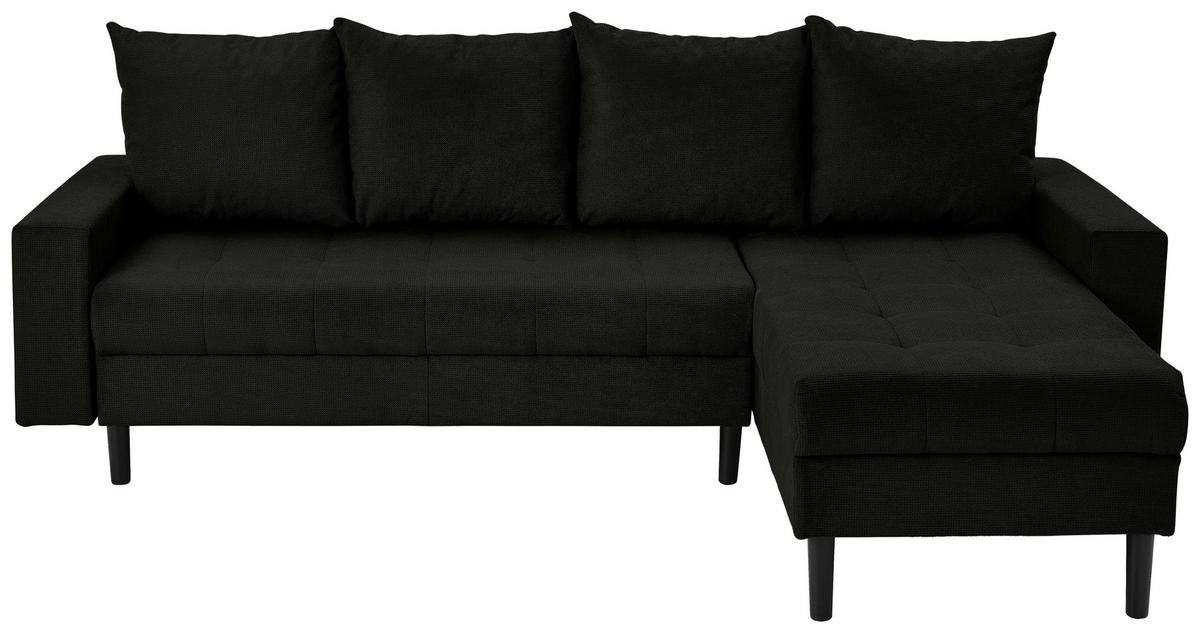 Ecksofa Boston, Schwarz S: 231x157 Cm - Schwarz, KONVENTIONELL, Textil (231/157cm) - P & B