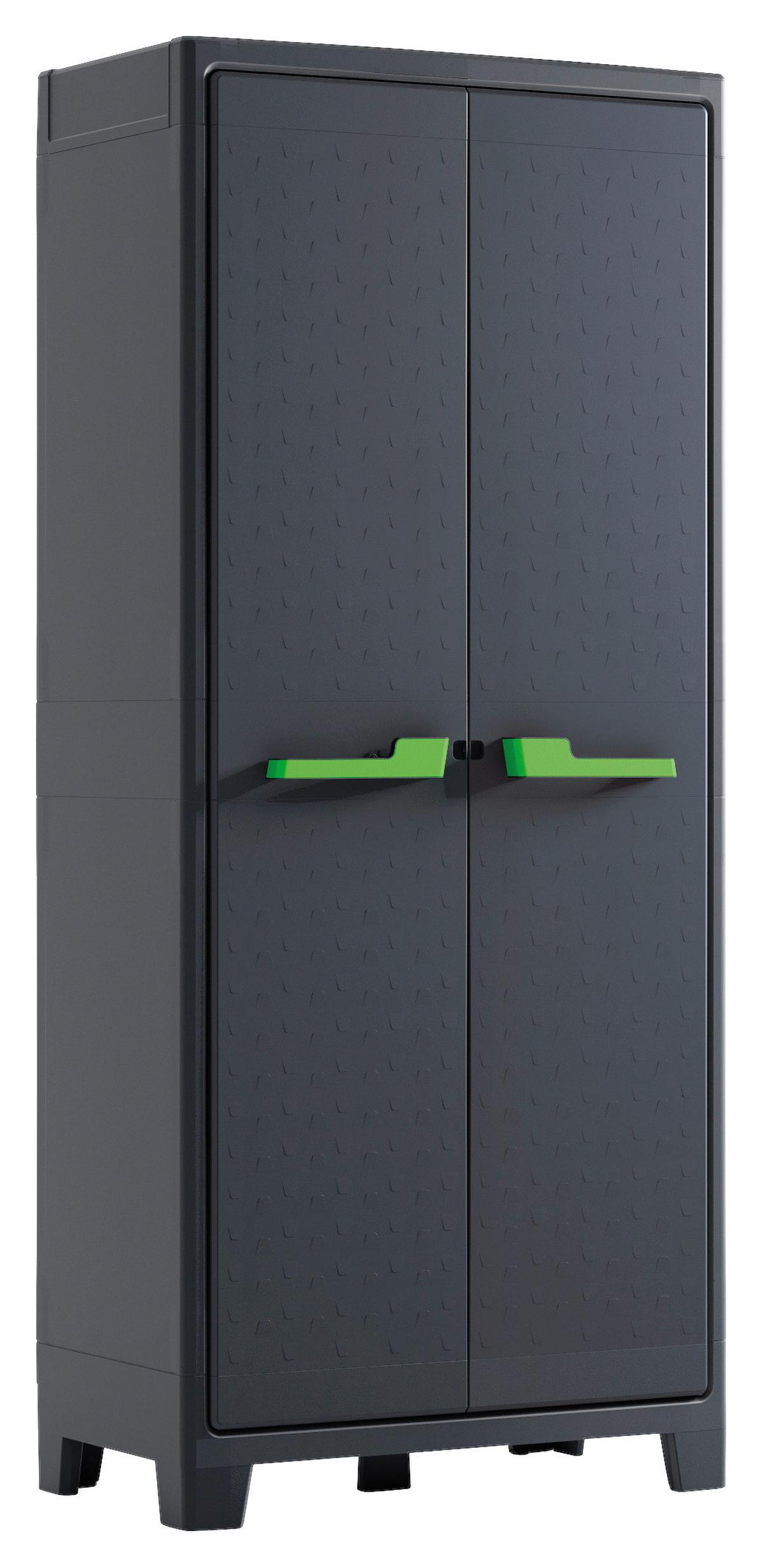 Geräteschrank Kunststoff Grün/anthrazit B/h: 44/182 Cm - Anthrazit/Grau, Design, Kunststoff (44/182/80cm) - Keter
