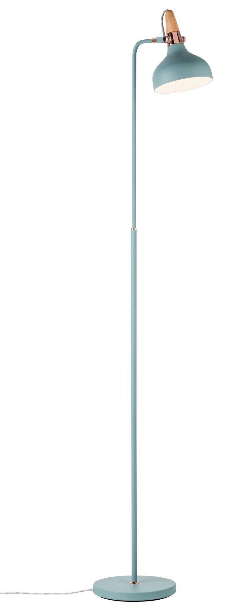 Stehlampe Juna Dimmbar Kupferfarben/mintgrün - Mintgrün/Kupferfarben, Design, Holz/Metall (23/158/40cm) - Paulmann