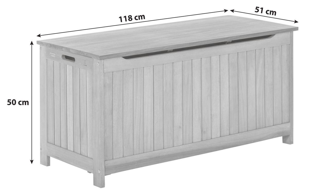 Ambia Garden Kissenbox 118x50x51 cm Echtholz - Naturfarben, KONVENTIONELL, Holz (125/50/51cm) - Gardenson
