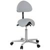Bürohocker Top Work 20 Lederlook Grau Bis 110kg - Alufarben/Grau, MODERN, Kunststoff/Textil (36/105/40cm) - MID.YOU