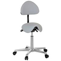 Bürohocker Top Work 20 Lederlook Grau Bis 110kg - Alufarben/Grau, MODERN, Kunststoff/Textil (36/105/40cm) - MID.YOU