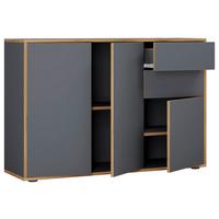 Komoda Salia, š: 110 cm - čierna/dub medový, Design, kompozitné drevo/plast (110/74/33cm) - MID.YOU