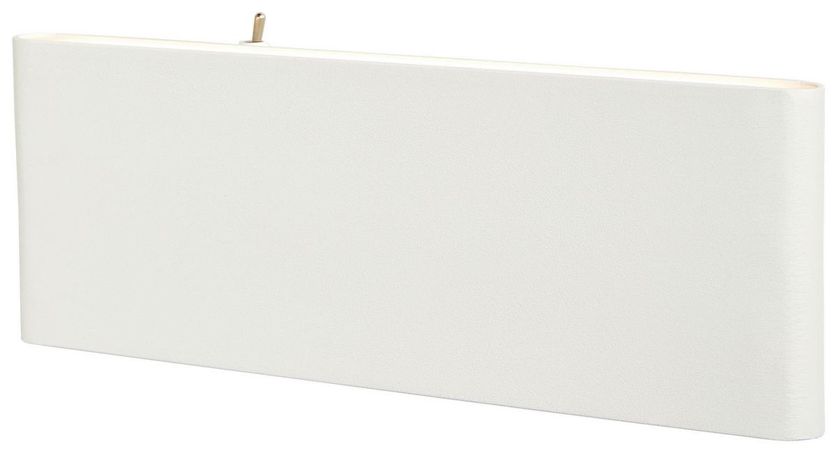 Led-wandleuchte 1-flammig Mit Schalter Weiß - Opal/Weiß, Design, Kunststoff/Metall (22,5/3,5/8cm) - Globo