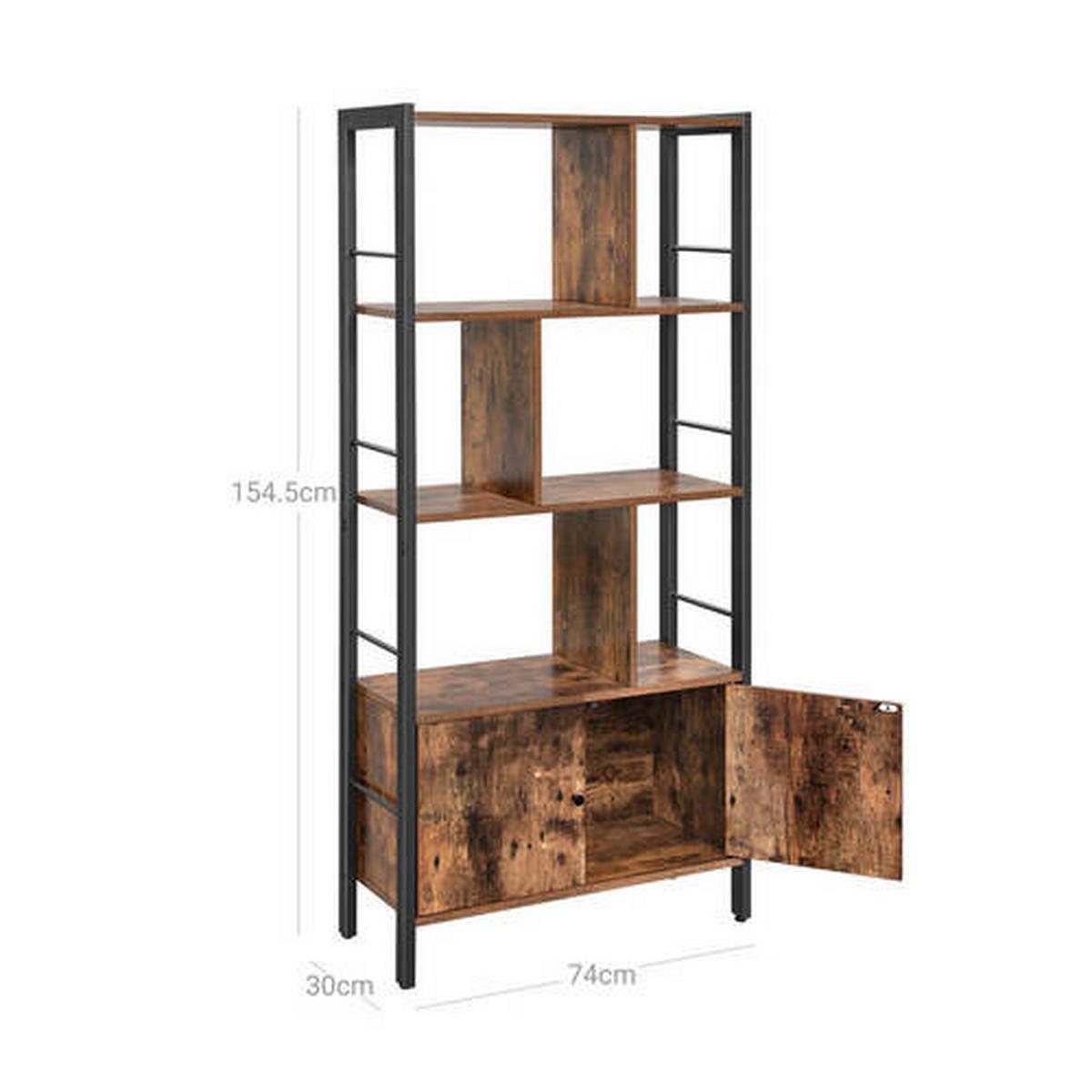 Aktenregal Iron B: 74 cm Braun/Schwarz - Schwarz/Braun, Basics, Holzwerkstoff/Metall (74/154,5/30cm) - Boxxx