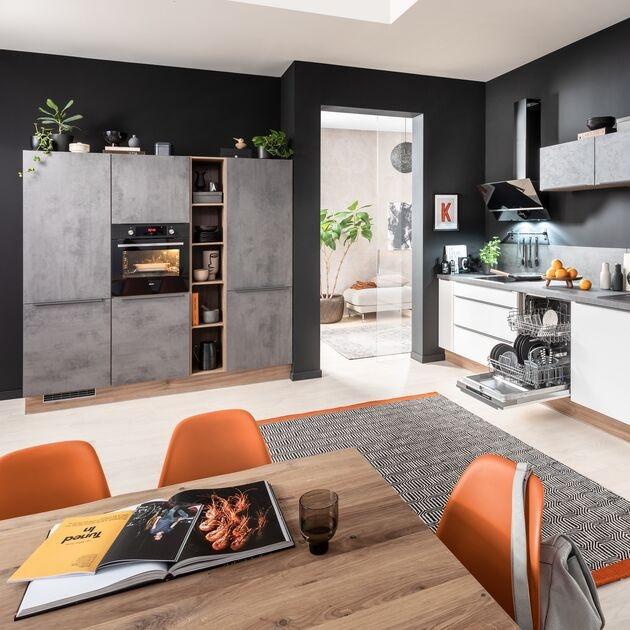 Einbauküche Ip3050 Frei Planbar Modernes Design - Eichefarben/Anthrazit, MODERN, Holzwerkstoff - Impuls