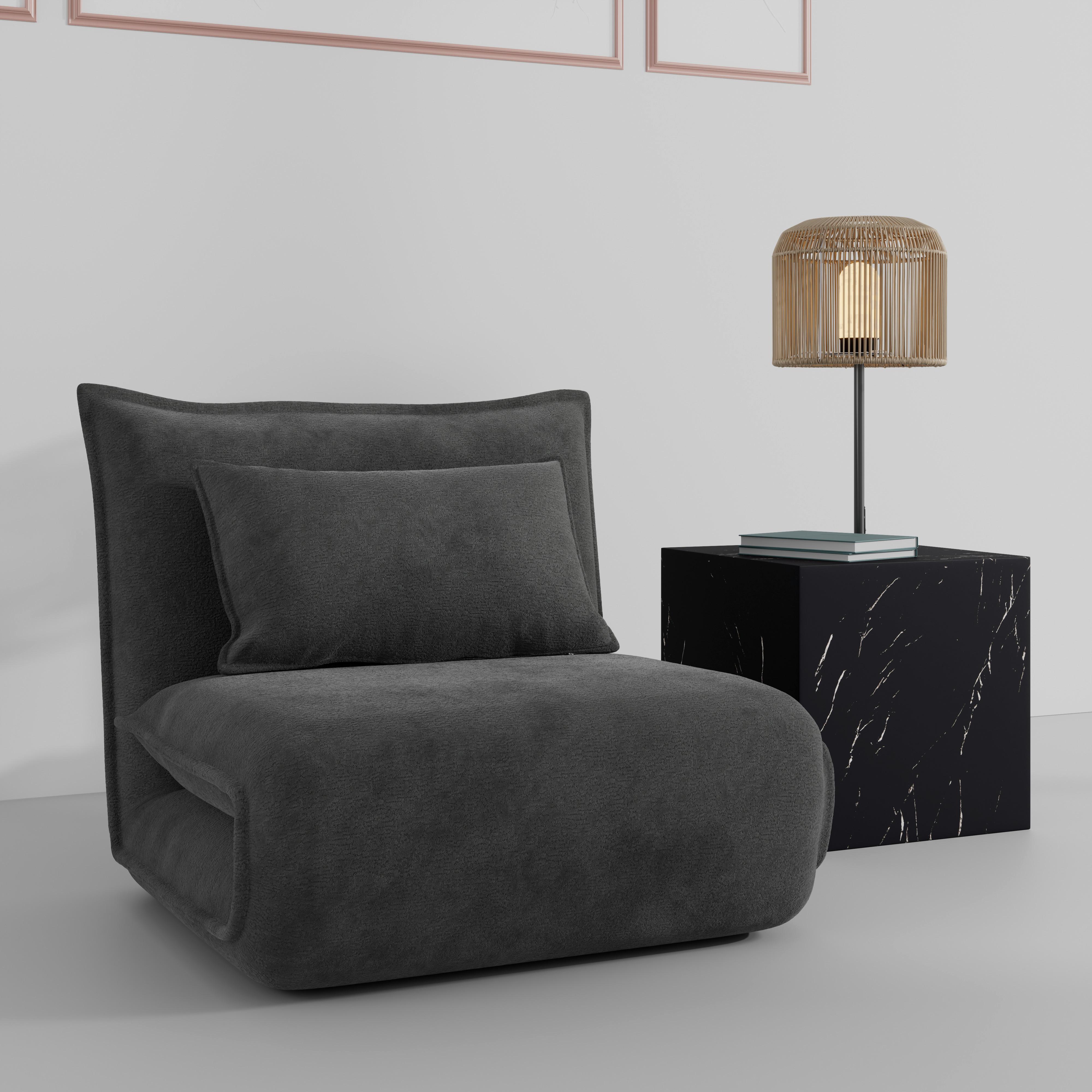 Rozkladacie kreslo MACY, tmavosivá, max. 120 kg - tmavosivá, Modern, kov/textil (83/35/65cm) - Bessagi Home