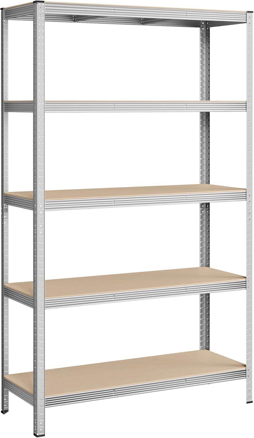 Schwerlastregal Shelving Naturfarben/Silberfarben 120cm - Silberfarben/Naturfarben, Basics, Holzwerkstoff/Metall (120/200/60cm)