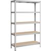 Schwerlastregal Shelving Naturfarben/Silberfarben 120cm - Silberfarben/Naturfarben, Basics, Holzwerkstoff/Metall (120/200/60cm)