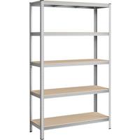 Schwerlastregal Shelving Naturfarben/Silberfarben 120cm - Silberfarben/Naturfarben, Basics, Holzwerkstoff/Metall (120/200/60cm)