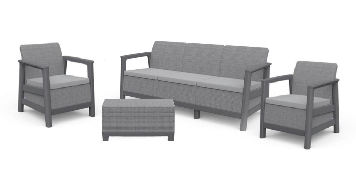 ZAHRADNÍ SADA SCANDI LINEA - barvy grafitu, Moderní, plast - Keter