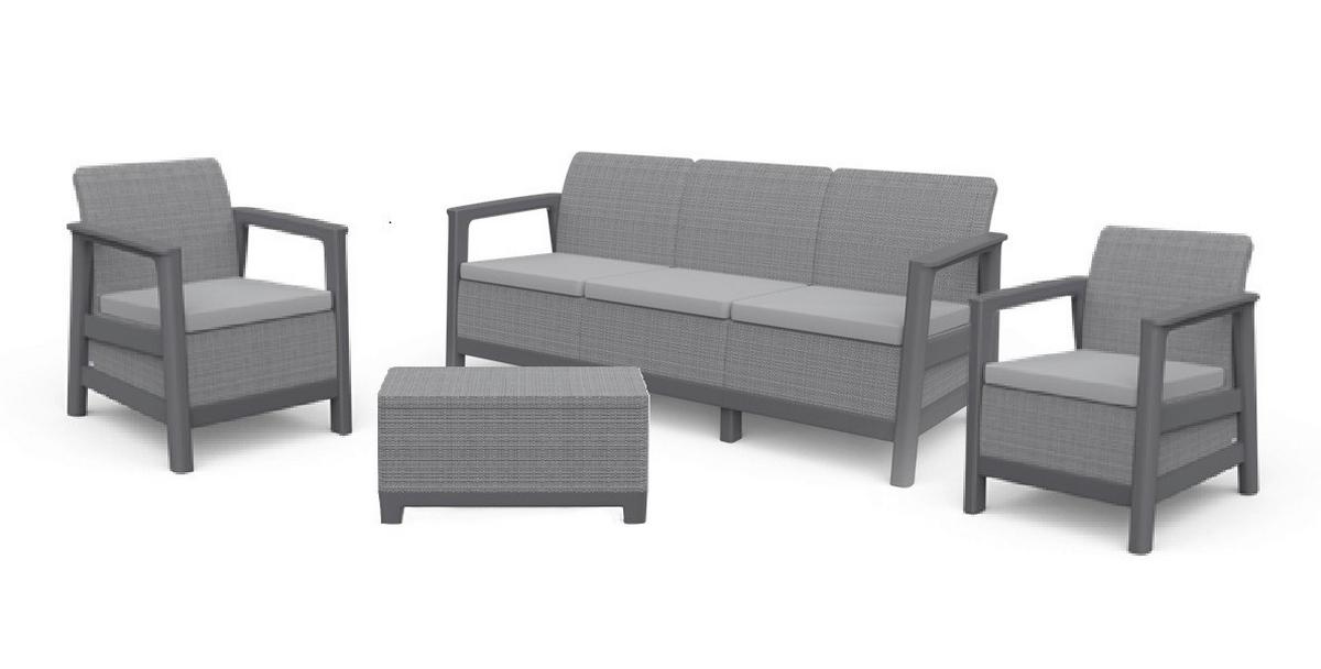 ZAHRADNÍ SADA SCANDI LINEA - barvy grafitu, Moderní, plast - Keter