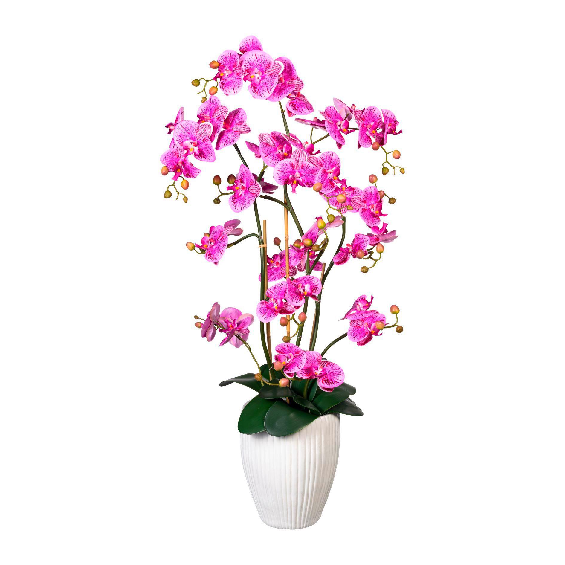 Kunstblume Orchidee H: 110 Cm - Lila/Braun, Trend, Keramik/Kunststoff (110cm) - P & B