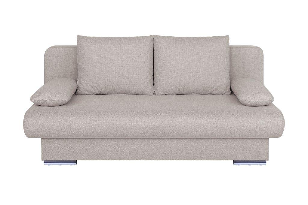 Rozkladacia pohovka BORA, béžová tkanina LUMOS - čierna/chrómová, Design, kompozitné drevo/textil (193/85/86cm) - P & B
