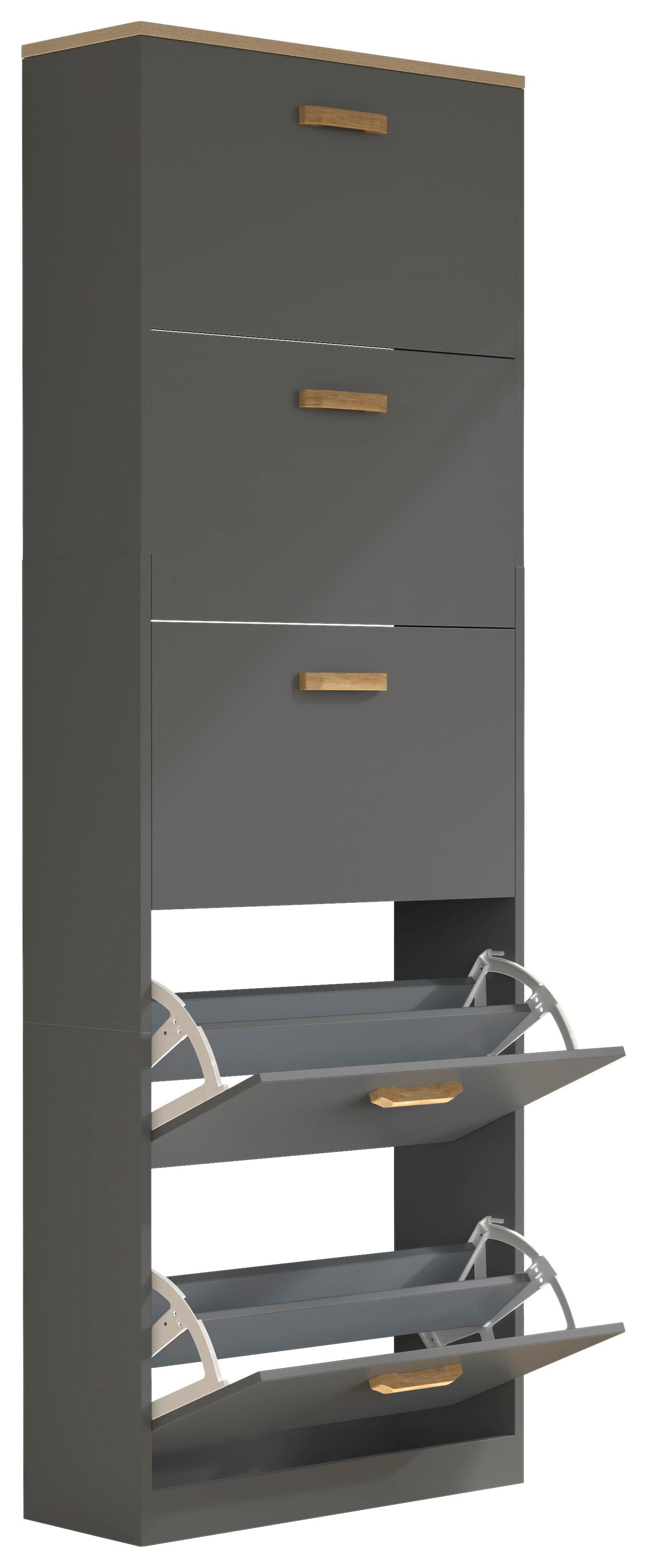 Schuhschrank Halom Anthrazit/Honigeiche - Honigeiche/Anthrazit, LIFESTYLE, Holzwerkstoff (59/170/22cm) - MID.YOU