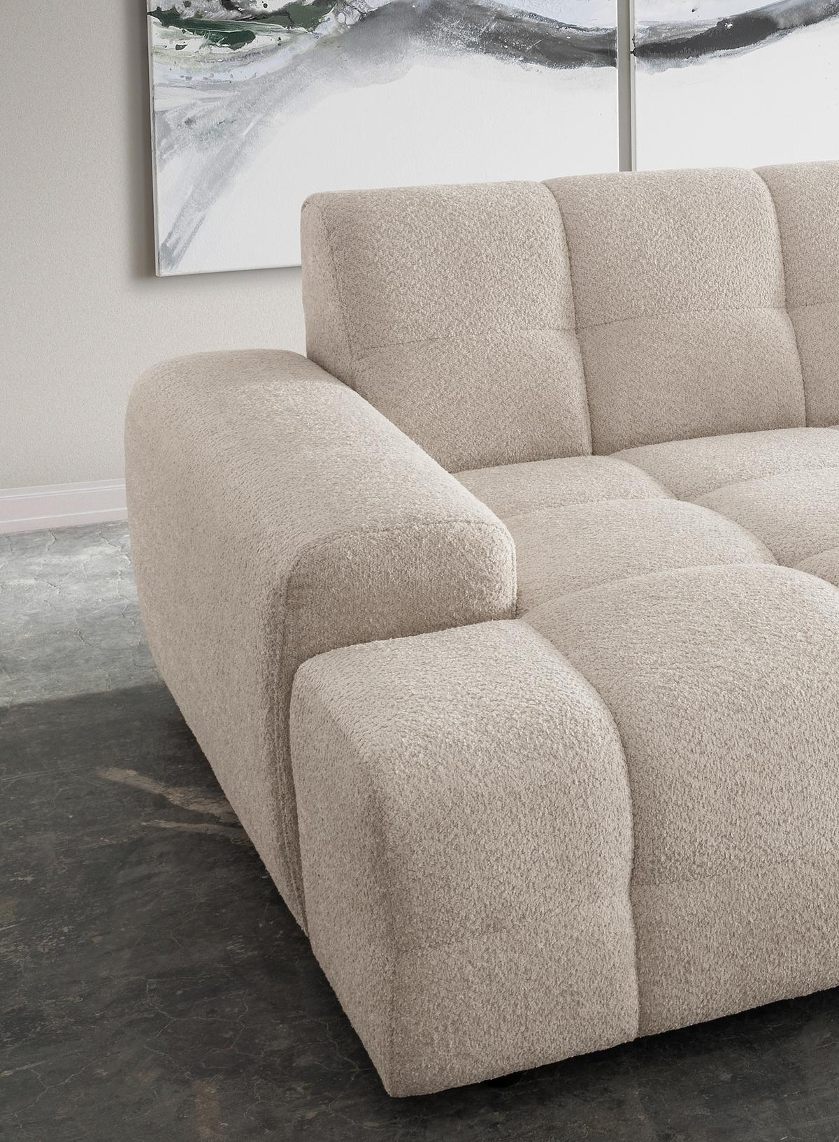 Bigsofa Bosco, Beige B: 304 cm - Beige/Schwarz, MODERN, Textil (304/87/155cm) - Livetastic