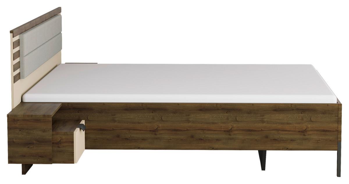 Bettanlage Barea Champagner Eiche Dekor - Eiche dunkel/Champagner, MODERN, Holzwerkstoff (180/200cm) - Rauch Möbel