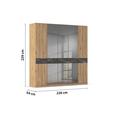 Drehtürenschrank Versity-D Eiche Artisanmarmoroptik 5trg - Eiche Artisan, Trend, Holzwerkstoff (226/229/54cm) - James Wood