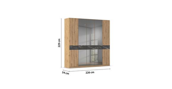 Drehtürenschrank Versity-D Eiche Artisanmarmoroptik 5trg - Eiche Artisan, Trend, Holzwerkstoff (226/229/54cm) - James Wood