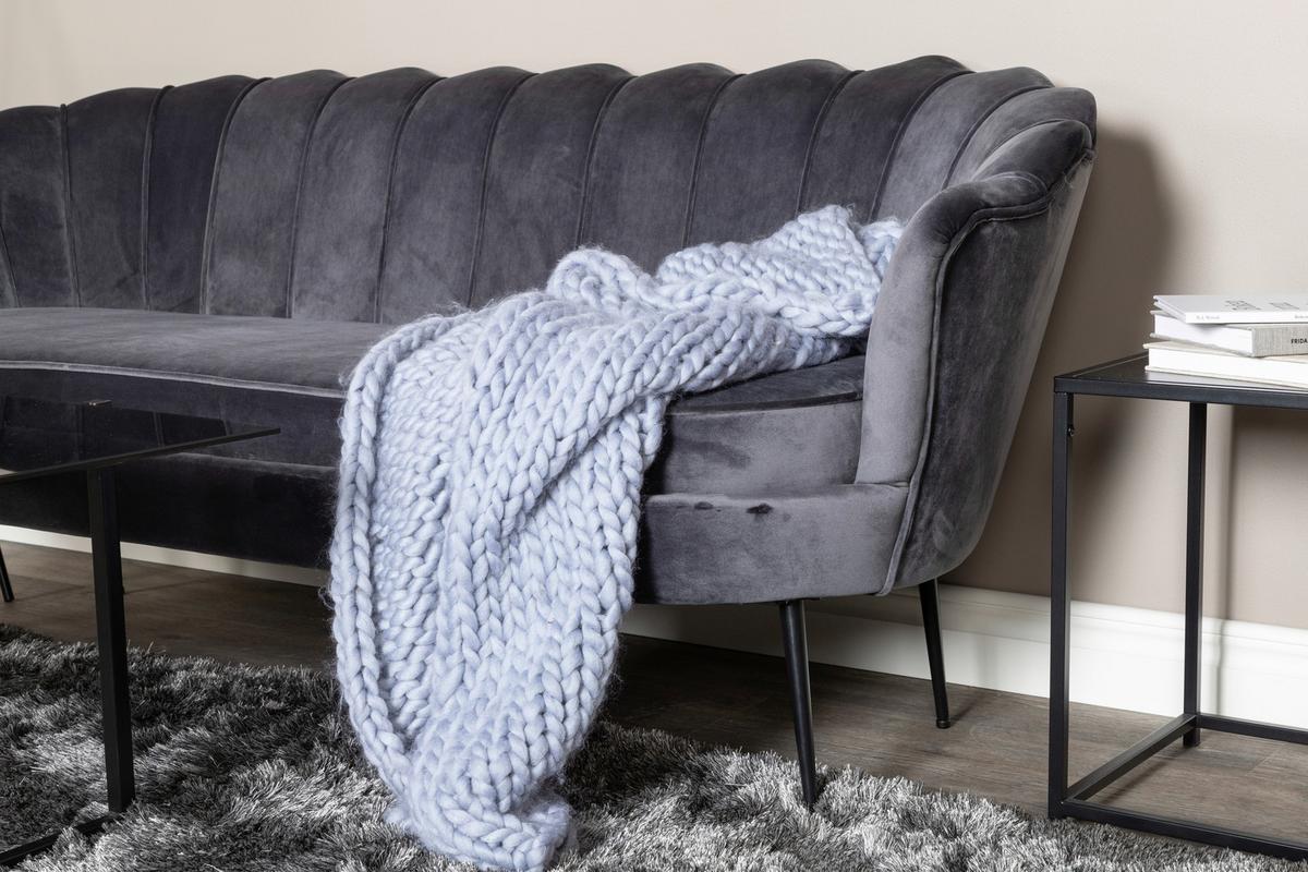 2-sitzer-sofa Calais - Dunkelgrau/Schwarz, Design, Textil/Metall (180/78.5/78cm) - Livetastic