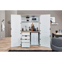 Minikuchyňa Heidelberg šírka 124 cm, bez spotrebičov - čierna/biela, kov/kompozitné drevo (124/200/70cm)
