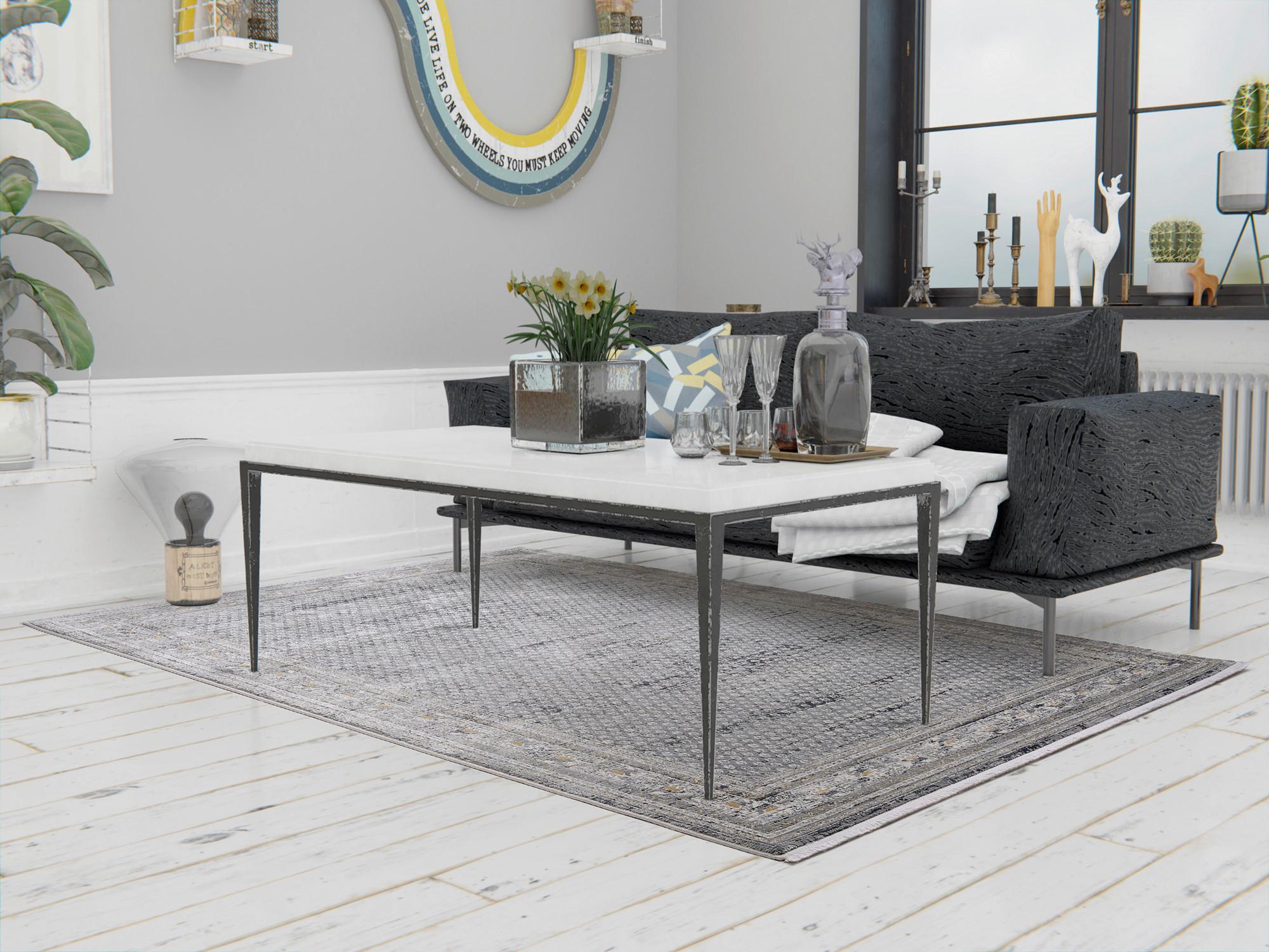 Webteppich Monza - Grau, LIFESTYLE, Textil (67/130cm) - Dieter Knoll