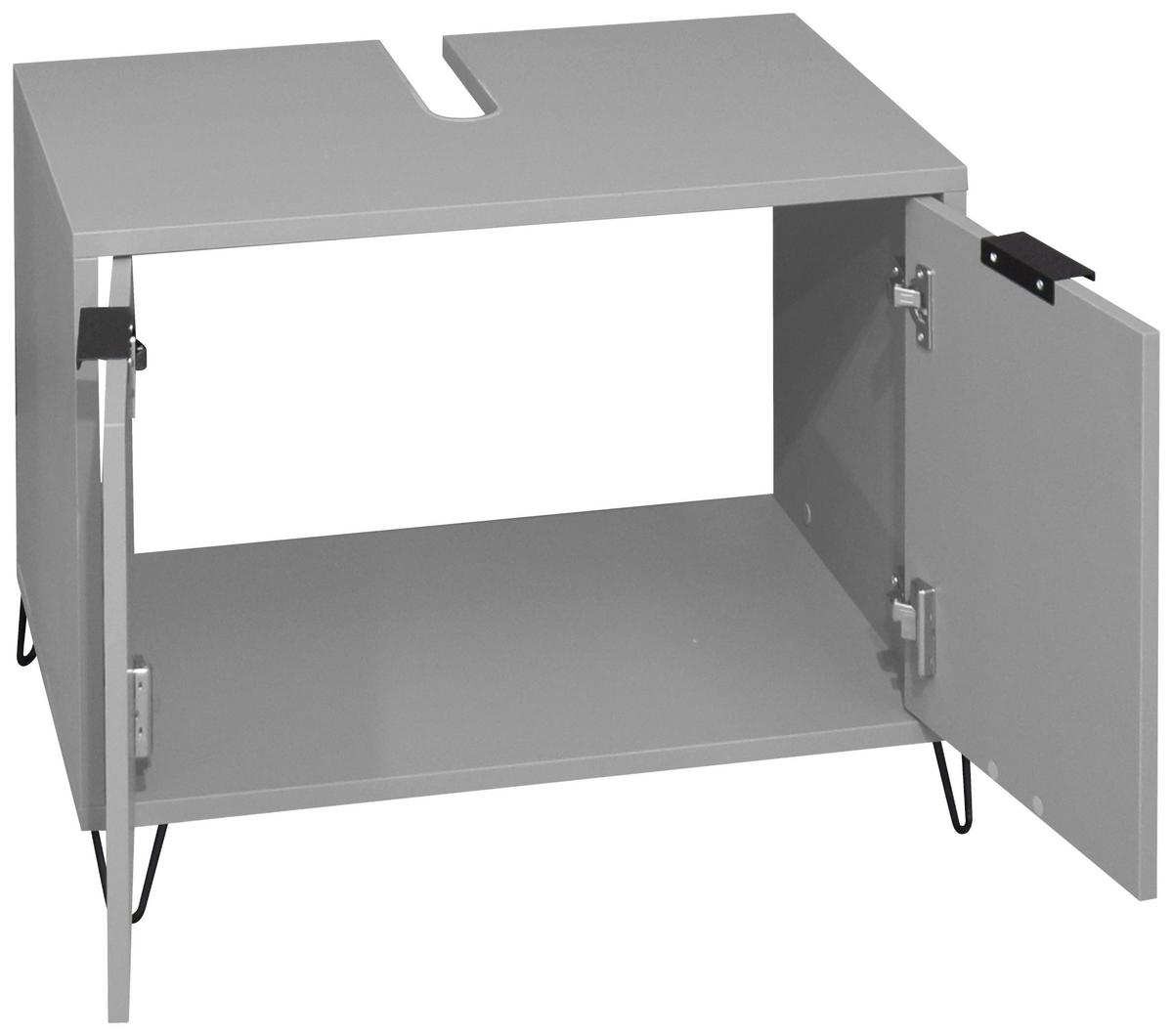 Waschbeckenunterschrank Bonnie Grau, B: 71 Cm - Schwarz/Grau, MODERN, Holzwerkstoff (71/58/45cm) - Livetastic