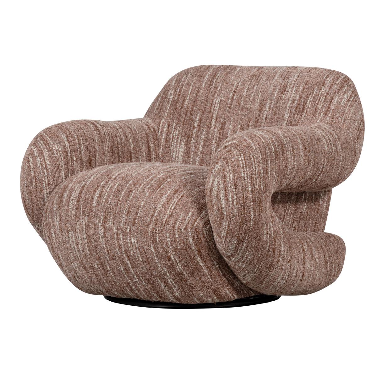 Sessel Folke Altrosa B: 88cm - Schwarz/Altrosa, Design, Textil (88/70/88cm) - Livetastic