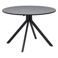 Esstisch Lennox Mdf Melamin Grau, B: 110 Cm - Schwarz/Grau, KONVENTIONELL, Holzwerkstoff/Metall (110/110/76cm) - MID.YOU