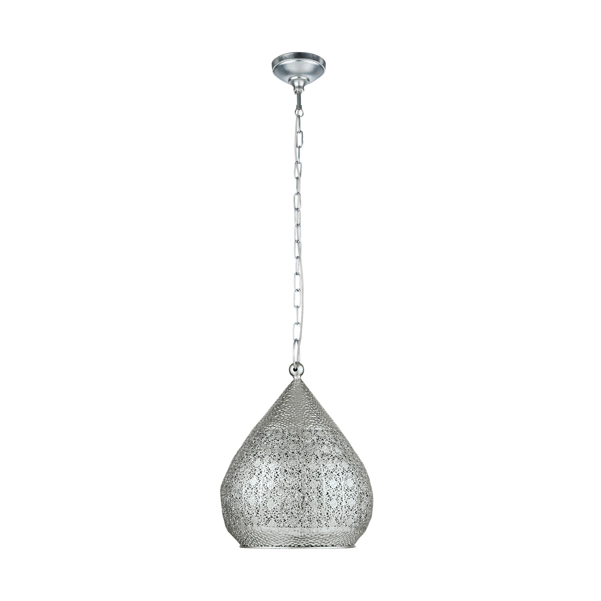 Hängeleuchte Melilla H: 110cm 1-Flammig, Stahl Matt - Silberfarben, Basics, Metall (33/110cm) - Eglo