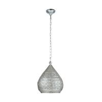 Hängeleuchte Melilla H: 110cm 1-Flammig, Stahl Matt - Silberfarben, Basics, Metall (33/110cm) - Eglo