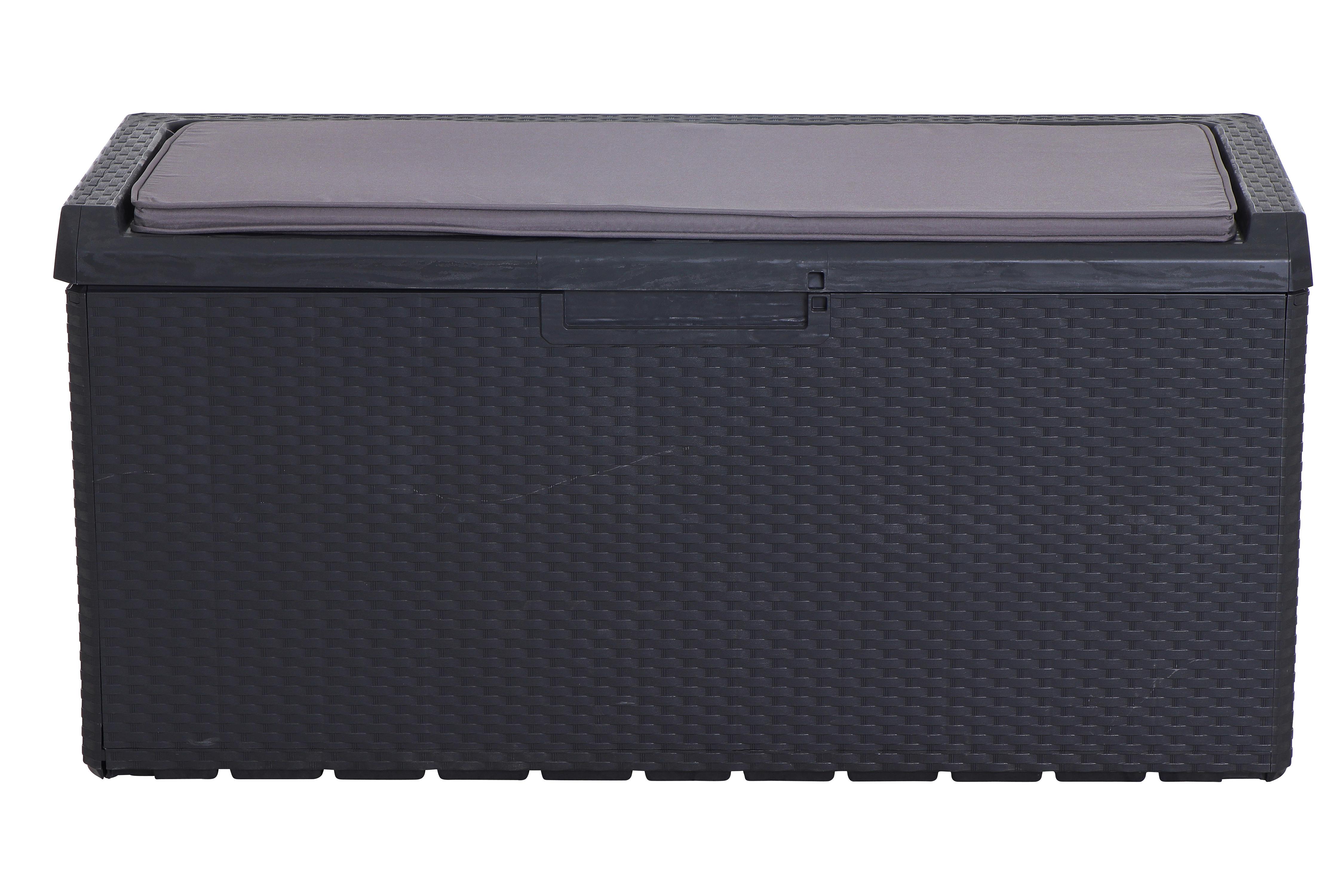 KISSENBOX P12163 - Anthrazit, KONVENTIONELL, Kunststoff (55/124/59cm) - Gardenson