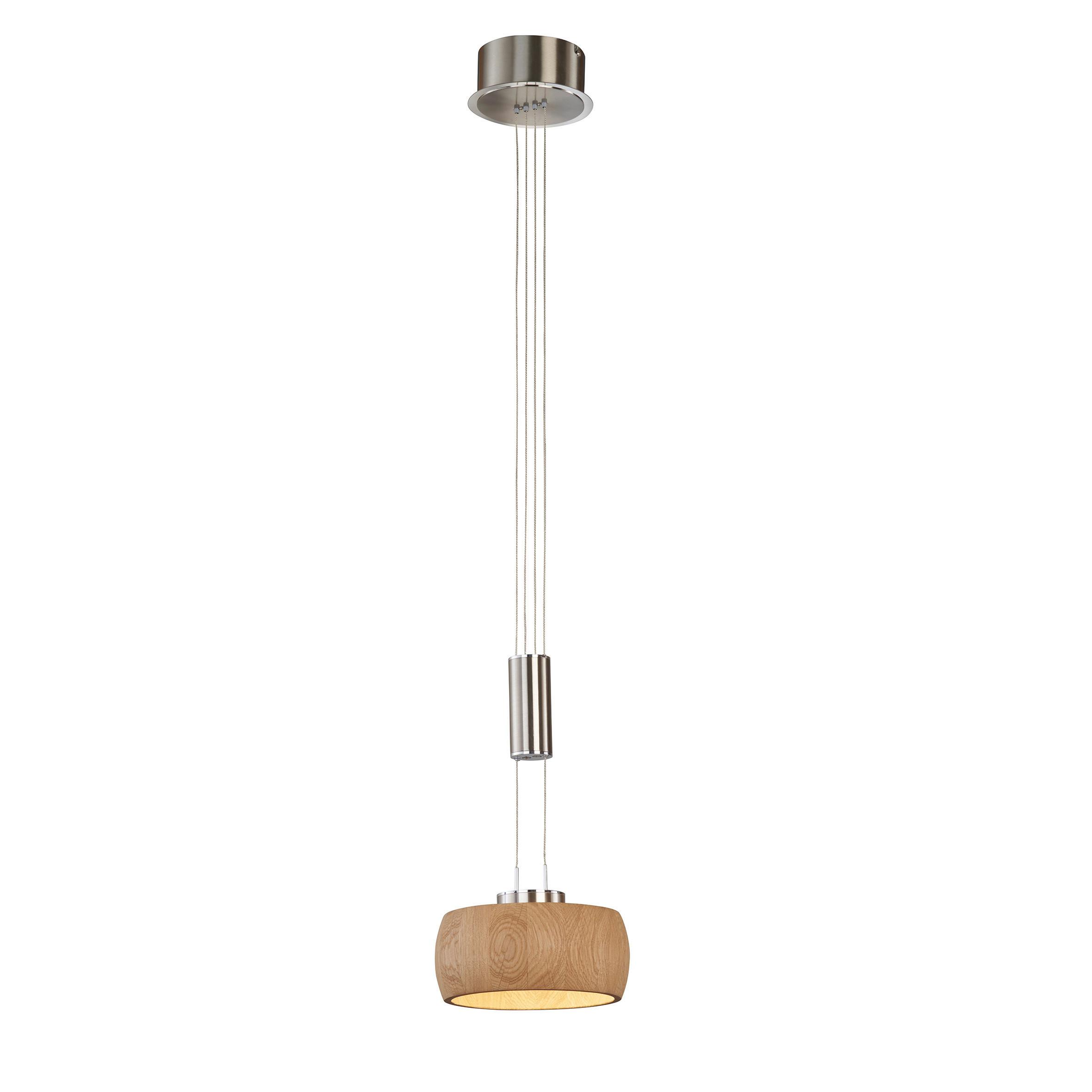 Led-hängeleuchte 61075 Shine-Wood - Chromfarben/Naturfarben, Natur, Holz/Metall (21/100cm) - Fischer & Honsel