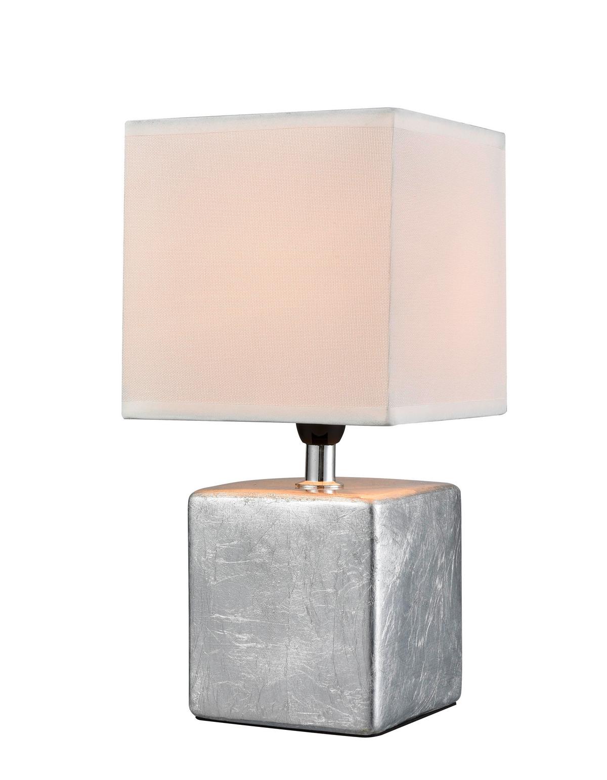 Stolní lampa Wanda V: 28,5cm, 25 Watt - barvy stříbra, Moderní, kov/keramika (14,5/28cm) - Modern Living