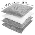Zierkissen Petra 48x48 cm Mikrofaser Blätterdesign - Sandfarben/Beige, KONVENTIONELL, Textil (48/48cm) - Ondega