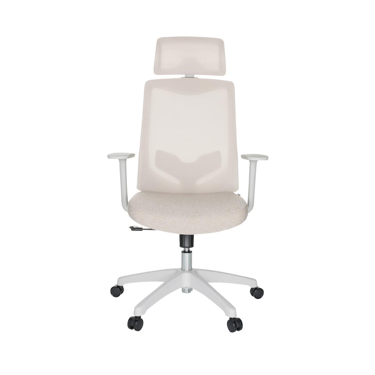 Bürostuhl Mikeo Hellgau/ Beige Bis 120 Kg - Beige/Hellgrau, Basics, Kunststoff/Textil (69/115/68cm) - MID.YOU