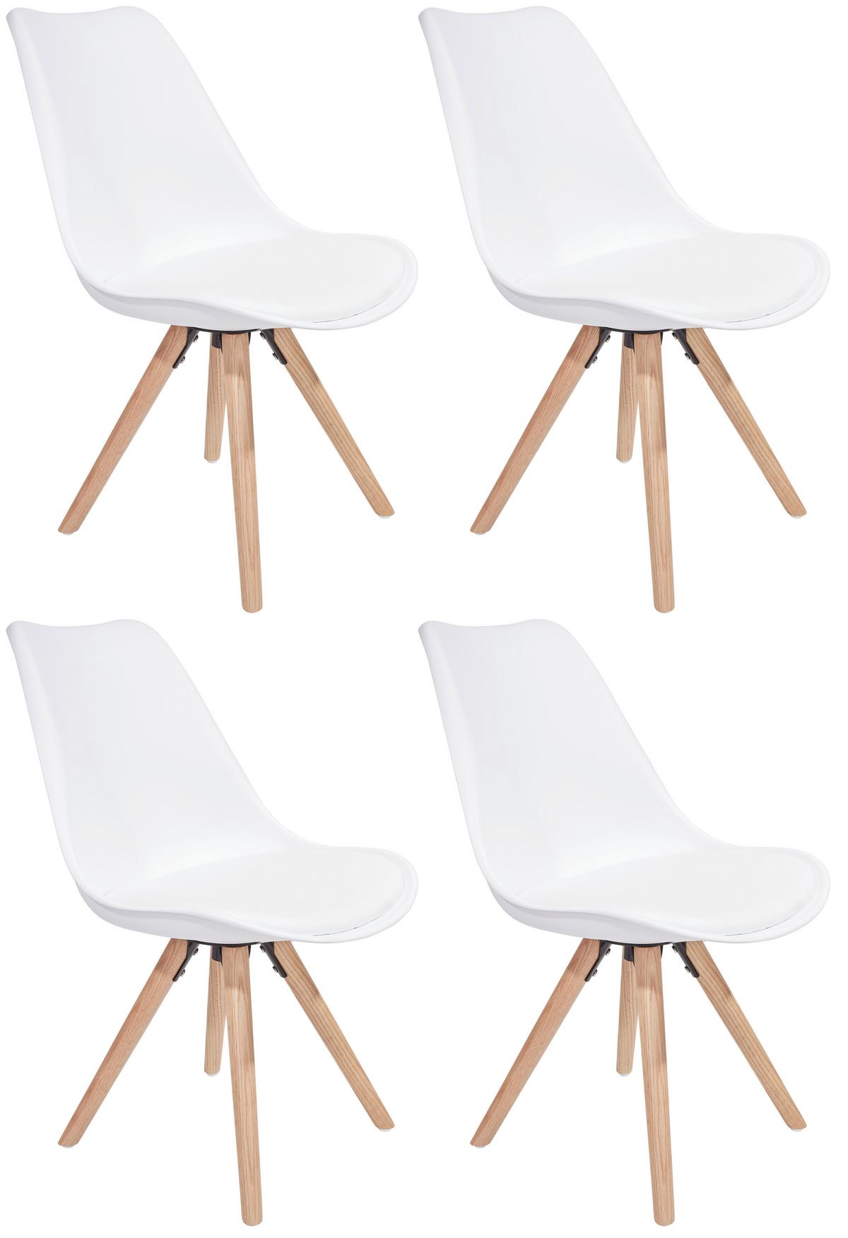 Stuhl in weißer Lederoptik