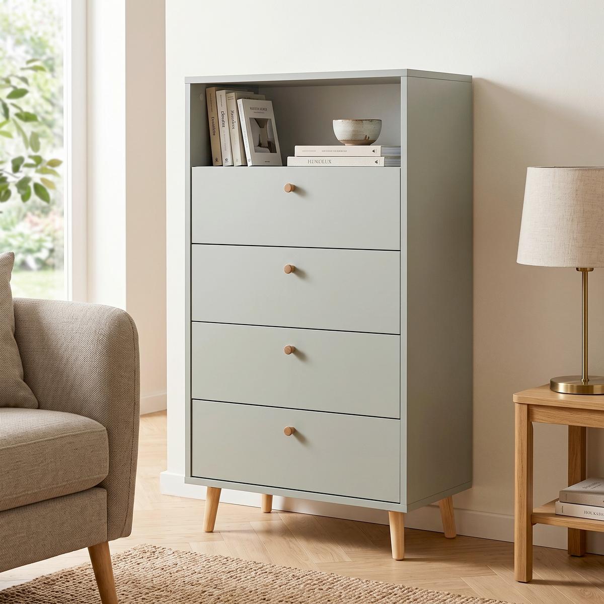 HIGHBOARD Bjarne, Grün B: 60,2 cm - Grün, Design, Holzwerkstoff (60,2/104,4/33,05cm) - MID.YOU