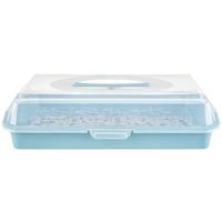 BOX NA PRENÁŠANIE MÚČNIKOV MARCO - priehľadné/svetlomodrá, Modern, plast (35/45/11cm)