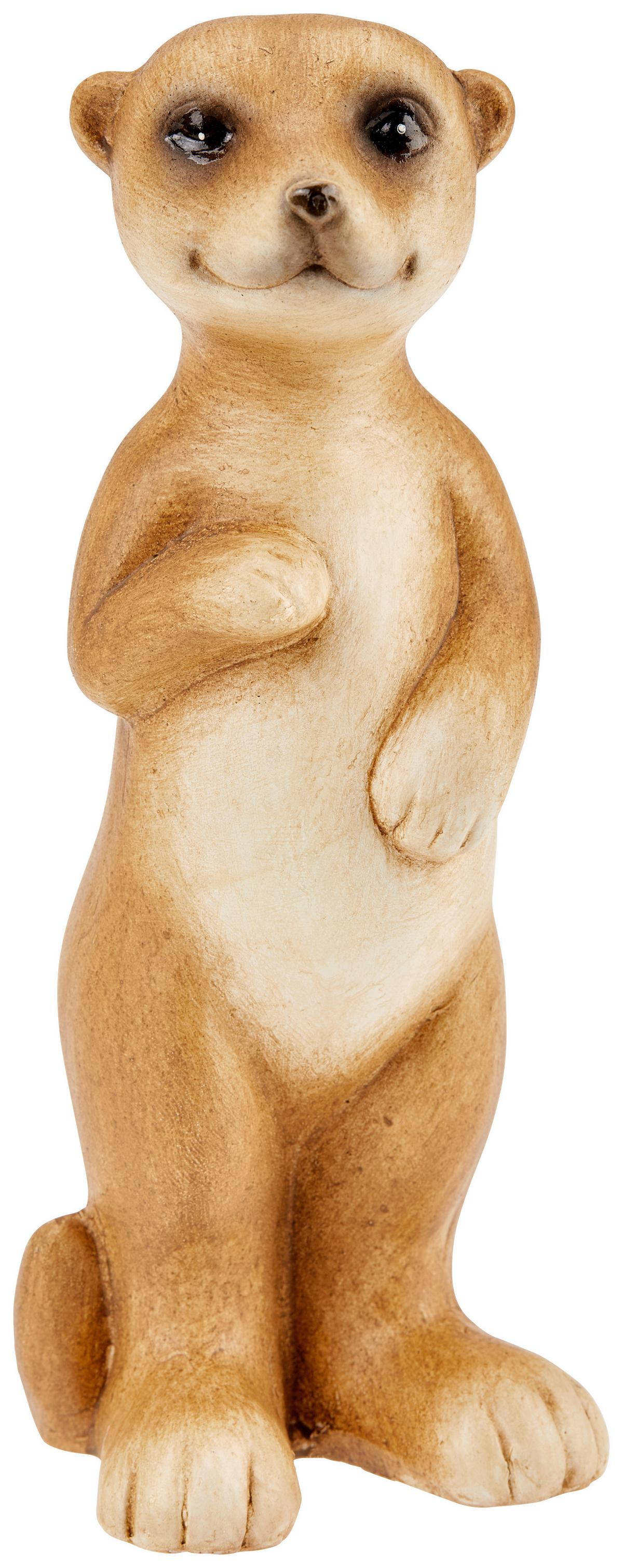 Dekofigur Erdmännchen H: 20 cm Keramik für Outdoor - Beige/Braun, KONVENTIONELL, Keramik (20cm) - Luca Bessoni