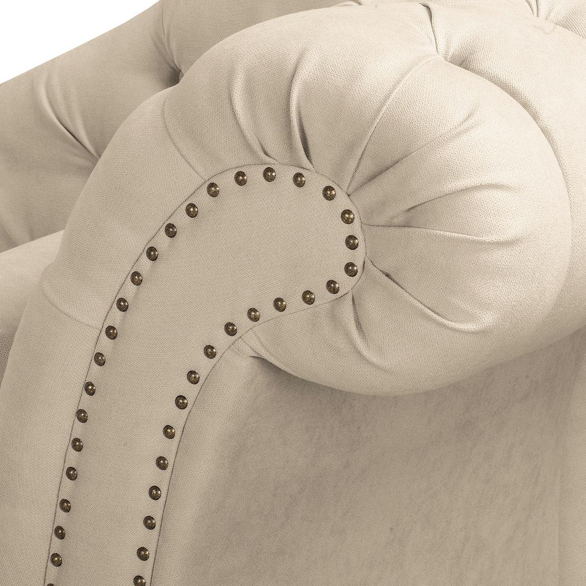 Récamiere Pako Creme B: 185cm - Creme/Braun, Design, Textil (185/93/75cm) - Livetastic